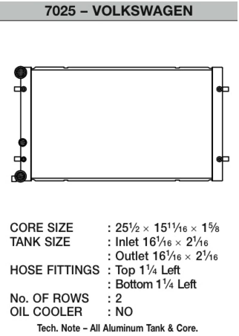 High Performance CSF 7025 Radiator