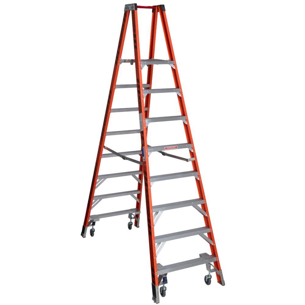 Twin Werner Platform Ladder, Fiberglass (PT7408-4C)
