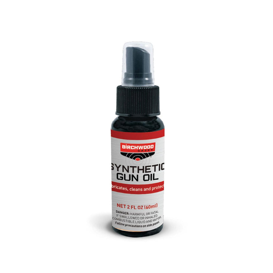 Synthetic Gun Oil BIRCHWOOD CASEY Convenient-Packed Long-Lasting Gun Lubricant for Reducing Friction, Cleaning, and Protecting Metal Surfaces, 2-ounce Pump
