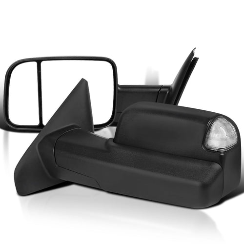 2009 Look SPEC-D TUNING Towing Mirrors w/Turn Signal + Puddle Lights Compatible with 2002-2008 Dodge Ram 1500 2500, Left + Right Pair