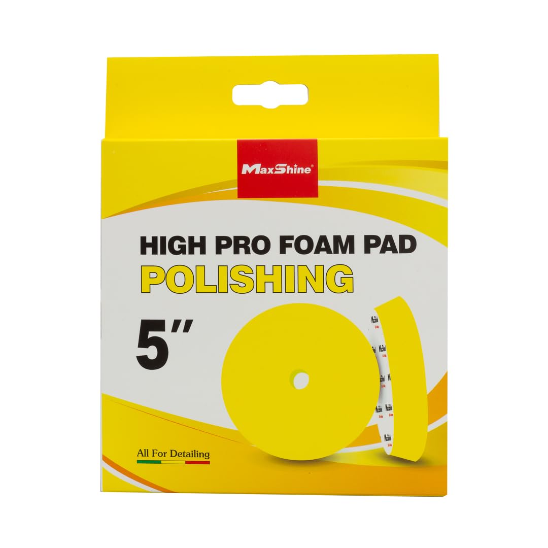 5.2" Maxshine Universal High Foam Polishing Pad with Center Hole – Removes Heavy Swirl Marks, Scratches & Oxidation – Professional Foam Pad for Car Detailing & Paint Correction