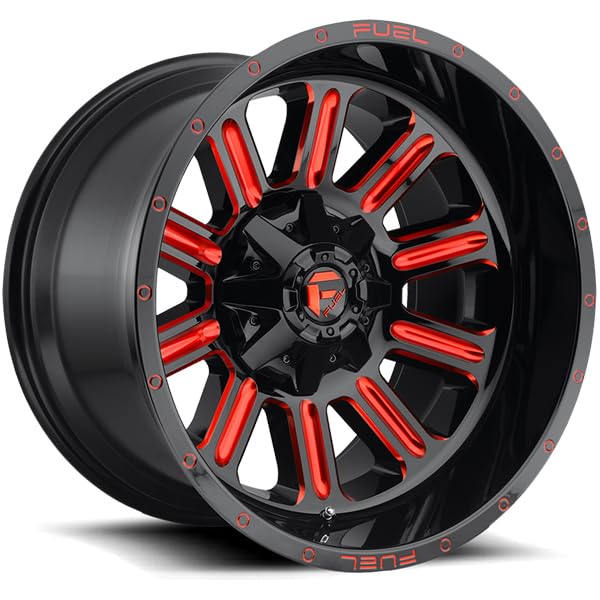 D621 HARDLINE FUEL OFF-ROAD 20X9, 8X170, 5.04, 1mm GLOSS BLACK RED TINTED CLEAR - D62120901750