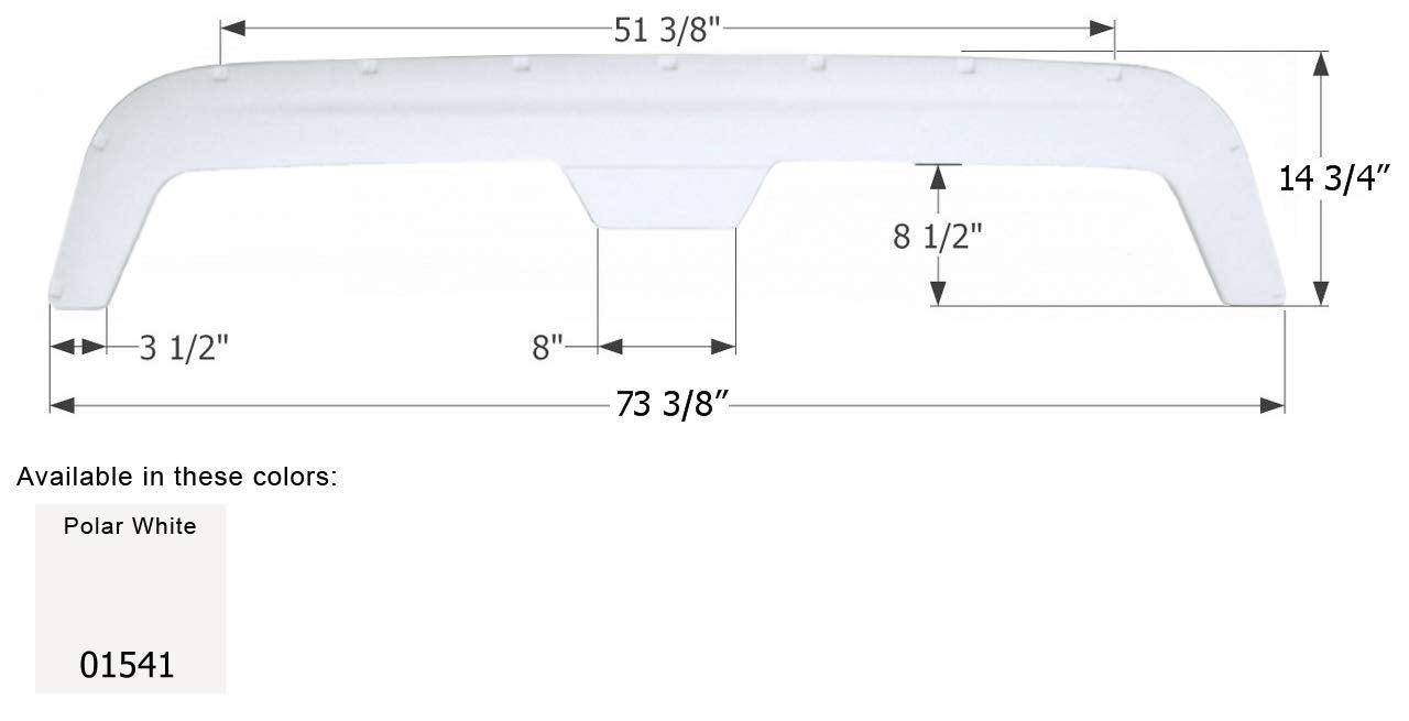Tandem Axle Fender Skirt ICON 01541 FS760 for Fleetwood - Polar White