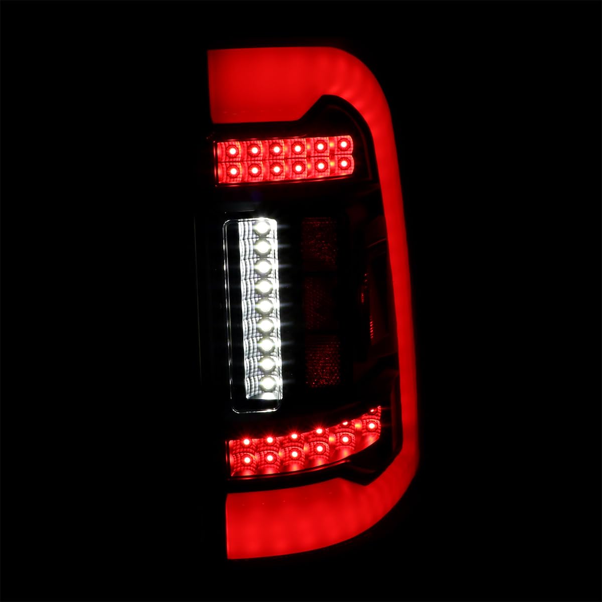 Full LED Tail Lights SPEC-D TUNING w/White LED Light Bar Compatible with 2019-2023 Ram 1500, Left + Right Pair Assembly