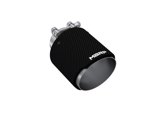 MBRP Carbon Fiber Tip: 2.5-Inch Inlet, Dual Wall, Angle Cut, 4.5-Inch Outlet
