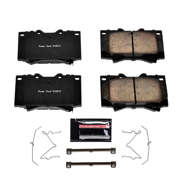 Power Stop Z23-772 Z23 Evolution Sport Carbon Fiber Infused Ceramic Brake Pads with Hardware For Lexus LX470 1998-2007, Toyota Land Cruiser 1998-2007 [Model Specific]