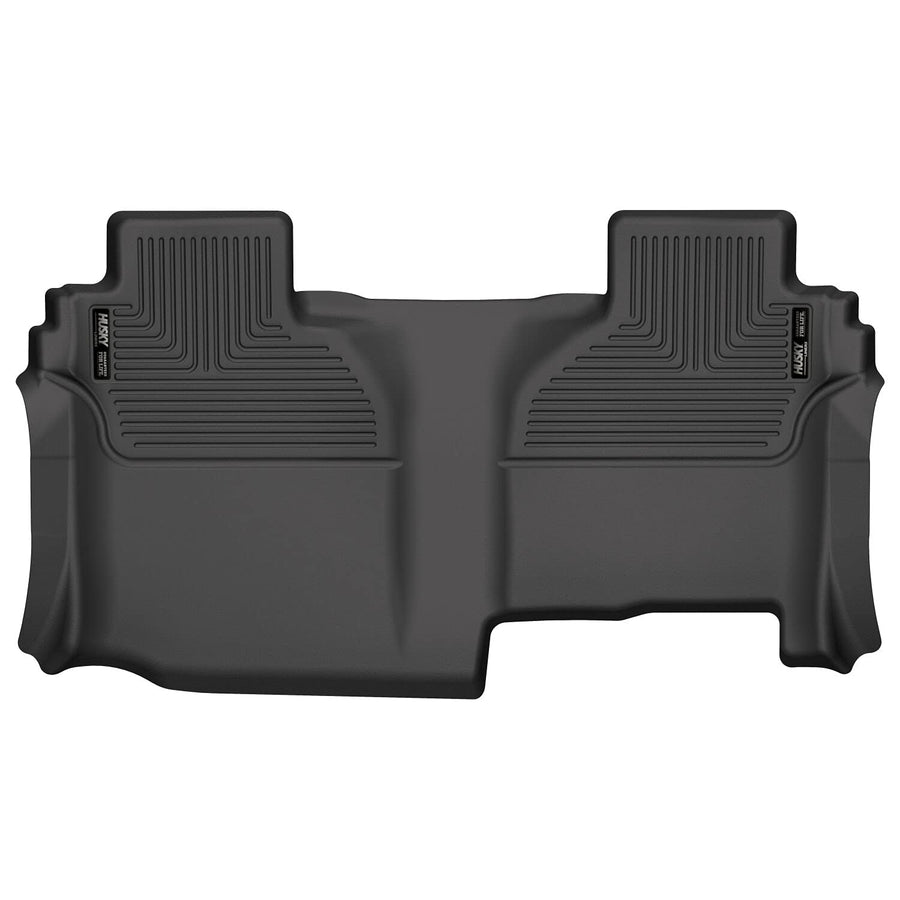 Husky Liners X-act Contour Floor Mats | Fits 2019-2026 Chevrolet Silverado & GMC Sierra 1500 & 2020-2026 GMC Sierra & Chevrolet Silverado 2500/3500 Double CAB ONLY | 2nd Row, 1-pc Black - 53641