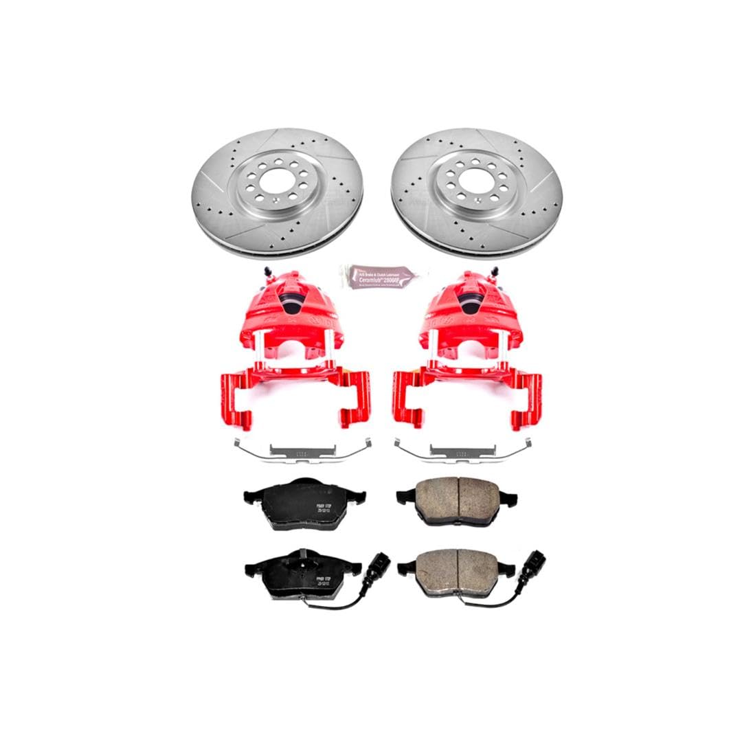 Power Stop 1-Click Performance Brake Kit with Caliper For Volkswagen Golf 2002-2004, Volkswagen Jetta 2004 [Model Specific]