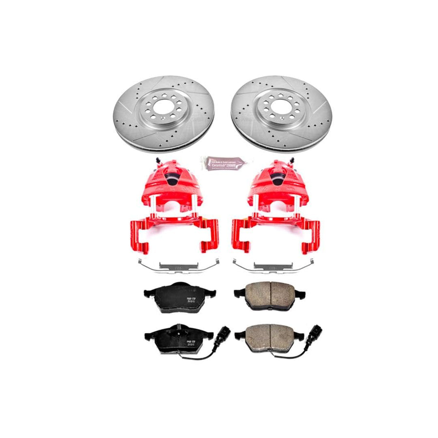 Power Stop 1-Click Performance Brake Kit with Caliper For Volkswagen Golf 2002-2004, Volkswagen Jetta 2004 [Model Specific]