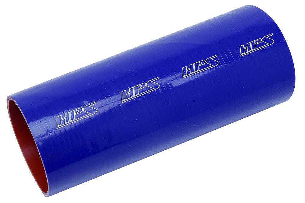 HPS Silicone HTST-500-BLUE High Temperature 4-ply Reinforced Tube Coupler Hose, 25 PSI Maximum Pressure, 12" Length, 5" ID, Blue