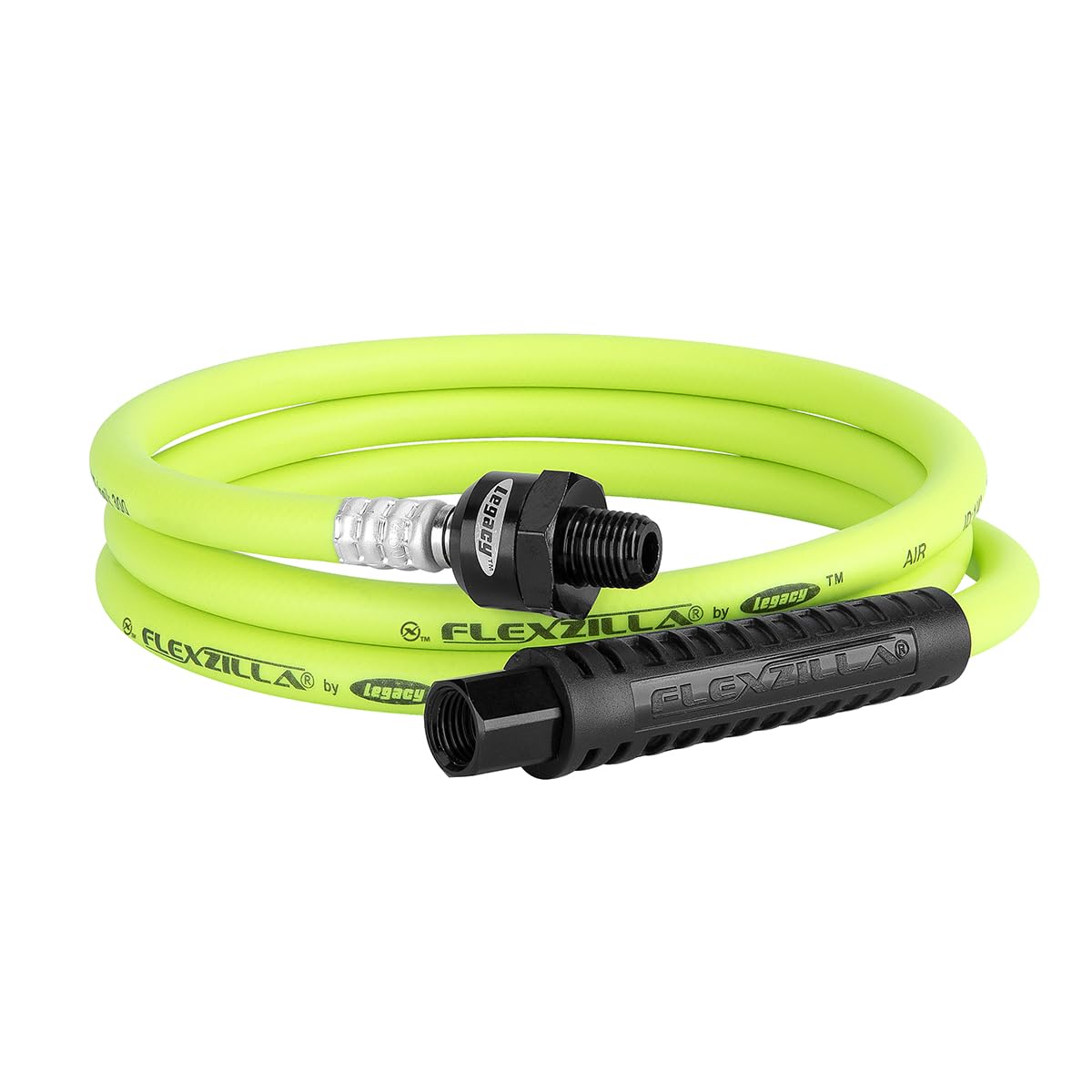 Flexzilla HFZ1405YW2B Air Hose Whip 5 Feet | 1/4” Hose I.D. & 1/2" Fittings | Extreme All Weather Flexibility | Heavy-Duty & Lightweight Construction