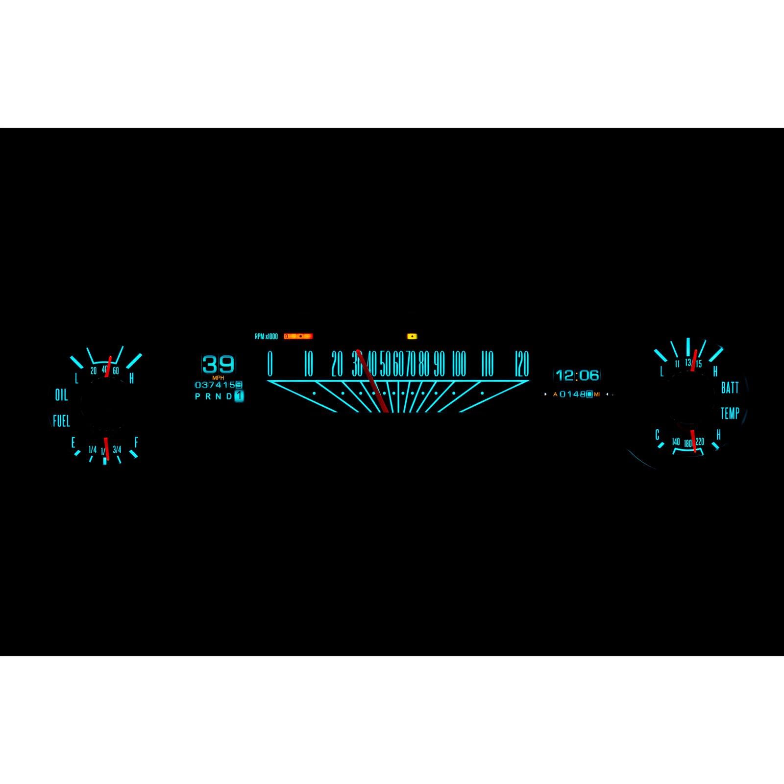 Dakota Digital RTX-64F-FAL-X Gauge Instrument System Retrotech Compatible with 1964-65 Ford Falcon, Ranchero and Mustang