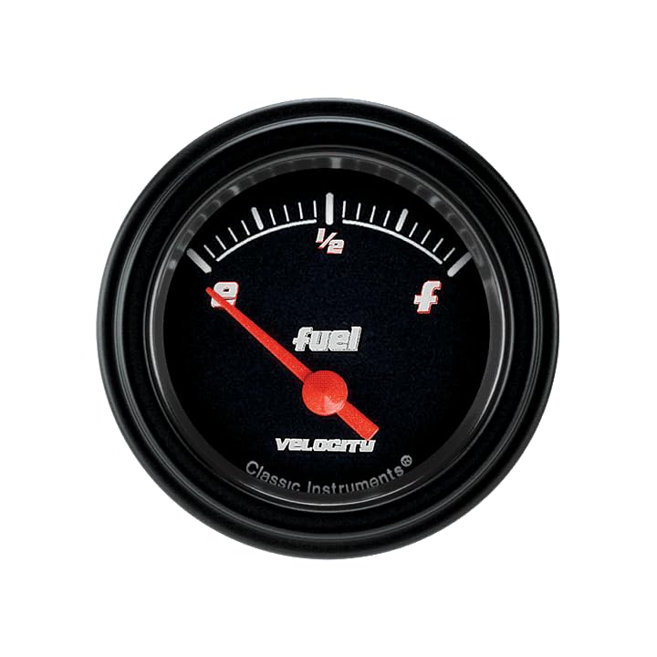 Velocity Black Classic Instruments 2-1/8" Fuel Gauge 0-30 Ohm VS14BBLF