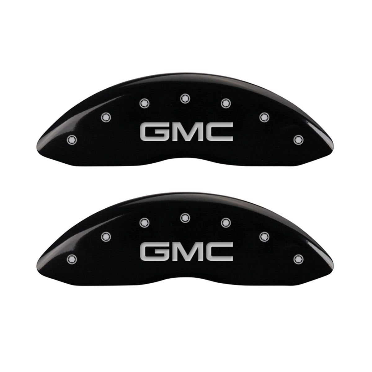 GMC Black Caliper Covers MGP 34208SGMCBK - Engraved Front & Rear44; Set of 4
