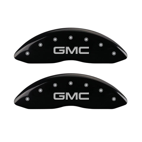GMC Black Caliper Covers MGP 34208SGMCBK - Engraved Front & Rear44; Set of 4