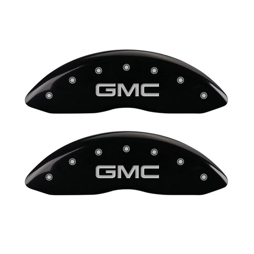 GMC Black Caliper Covers MGP 34208SGMCBK - Engraved Front & Rear44; Set of 4