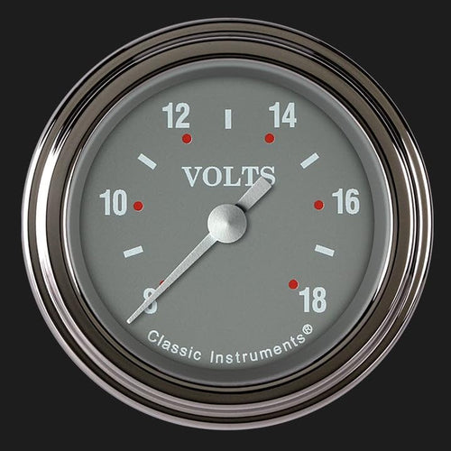 Silver Gray Classic Instruments SG130SLF 2-1/8" Volt Gauge Full Sweep