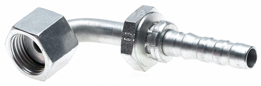 GlobalSpiral Couplings Gates 8GS-12FFORX90S, Female Flat-Face O-Ring Swivel, Zinc Plated Carbon Steel, 4.21", 90° Bent Tube, 1/2" ID