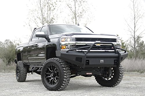 Fab Fours Elite Front Bumper CH05-Q1362-1 2 Stage Black Powder Coated w/Pre-Runner Grill Guard Incl. Light Cut-Outs