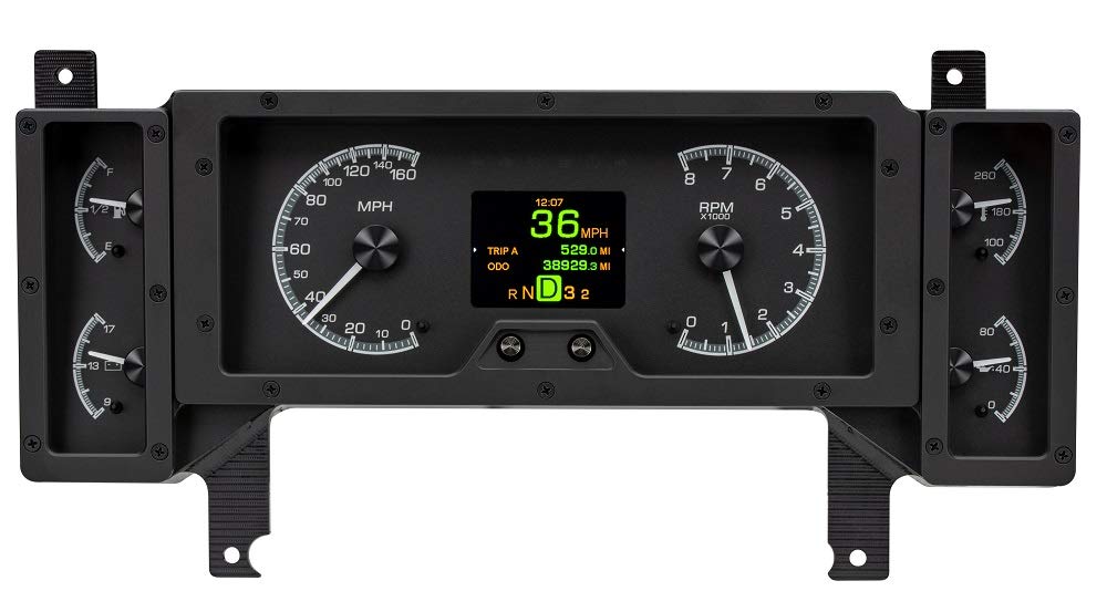 Dakota Digital HDX-84B-REG-K Analog Gauge Instrument System Compatible with 1984-87 Buick Regal and Grand National Black Alloy