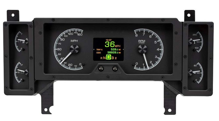 Dakota Digital HDX-84B-REG-K Analog Gauge Instrument System Compatible with 1984-87 Buick Regal and Grand National Black Alloy