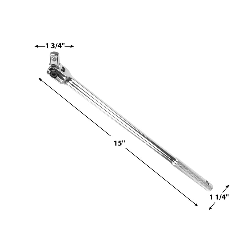 W32119 Performance Tool 1/2-in Drive Flex Handle Home Improvement Hand Tool, Silver, 15-Inches