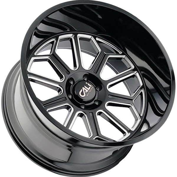 Cali Off-Road 20x10 Auburn 9117 8x6.5" -25mm Black/Milled Wheel Rim 20" Inch 9117-2181BM