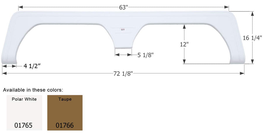 Fender Skirt ICON, Tandem, Keystone, FS1765, Polar White
