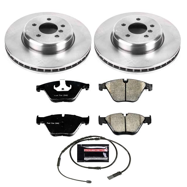 Power Stop Autospecialty KOE6020 Front Replacement Brake Kit-OE Brake Rotors & Ceramic Brake Pads and 1 Front Sensor Wire