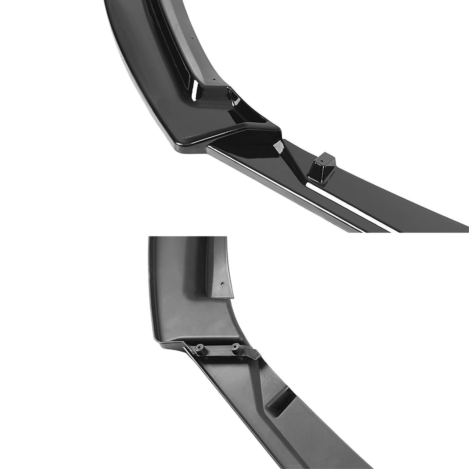 Glossy Black SPEC-D TUNING Front Bumper Lip Spoiler Splitter Body Kit 3PC Compatible with 2014-2018 Mazda 3