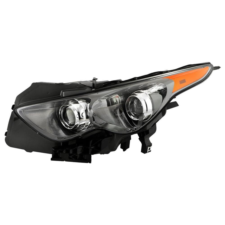 Spyder Infiniti FX37 FX35 FX50 QX70 09-17 HID w/AFS Headlight - Low Beam-D2S(Not Included) ; High Beam-D2S(Not Included) ; Signal-WY21W(Included) ; Parking-W5W(Included) - OE Black Left