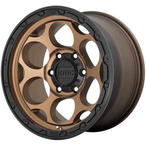 KMC Wheels Matte Bronze Dirty Harry with Black Lip Wheel Aluminum (17 x 8.5 inches /6 x 114 mm, 18 mm Offset)