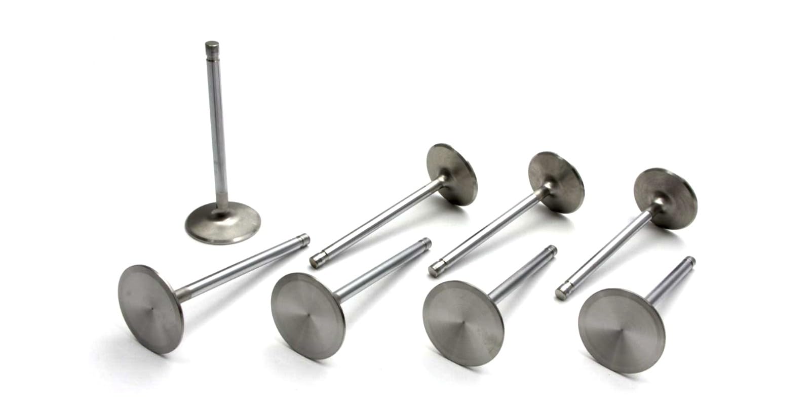 Manley Severe Duty Intake Valve, 2.125 in Head, 0.342 in Valve Stem, 5.125 in Long, Stainless, Small Block Chevy, Set of 8