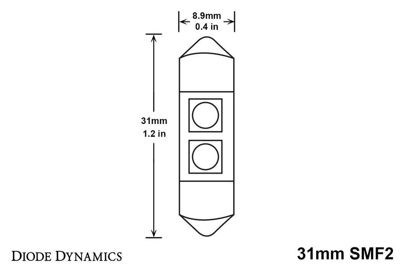31mm Diode Dynamics SMF2 LED Bulbs (Single), Amber