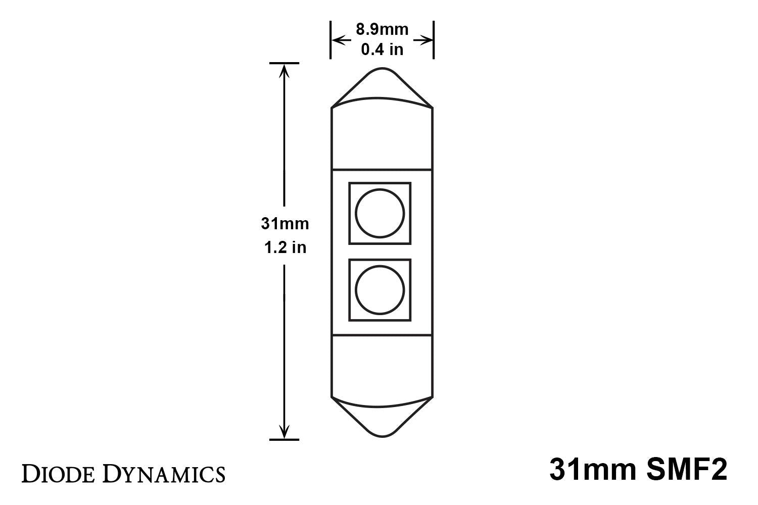 Cool White 31mm SMF2 LED Bulb Single Diode Dynamics
