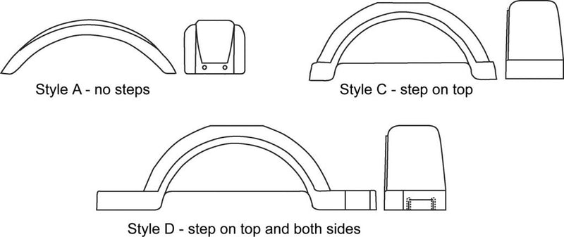 Fulton Plastic Trailer Fenders, 13-Inch Tire Size, White