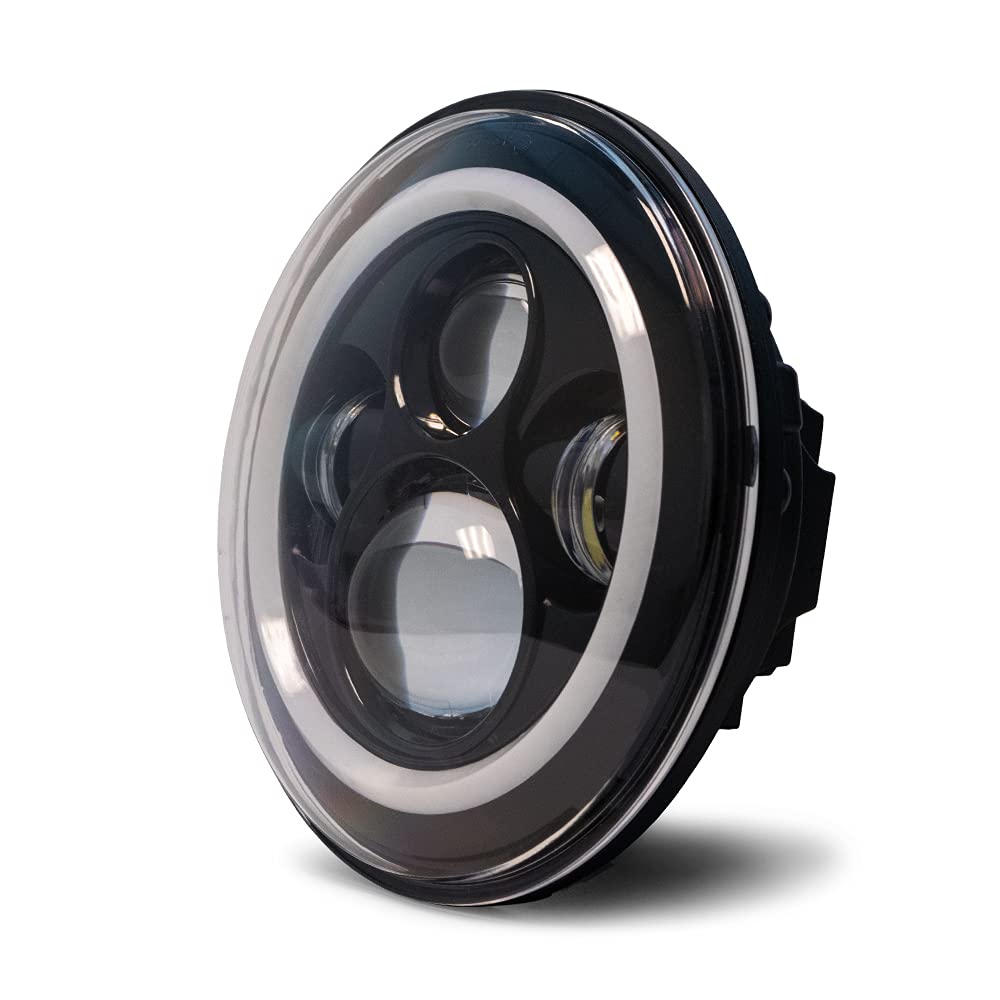 7" Round Projector LED Headlight with Halo Ring Upgrade Kit for DV8 Offroad | 07-18 Wrangler JK | DOT Compliant
