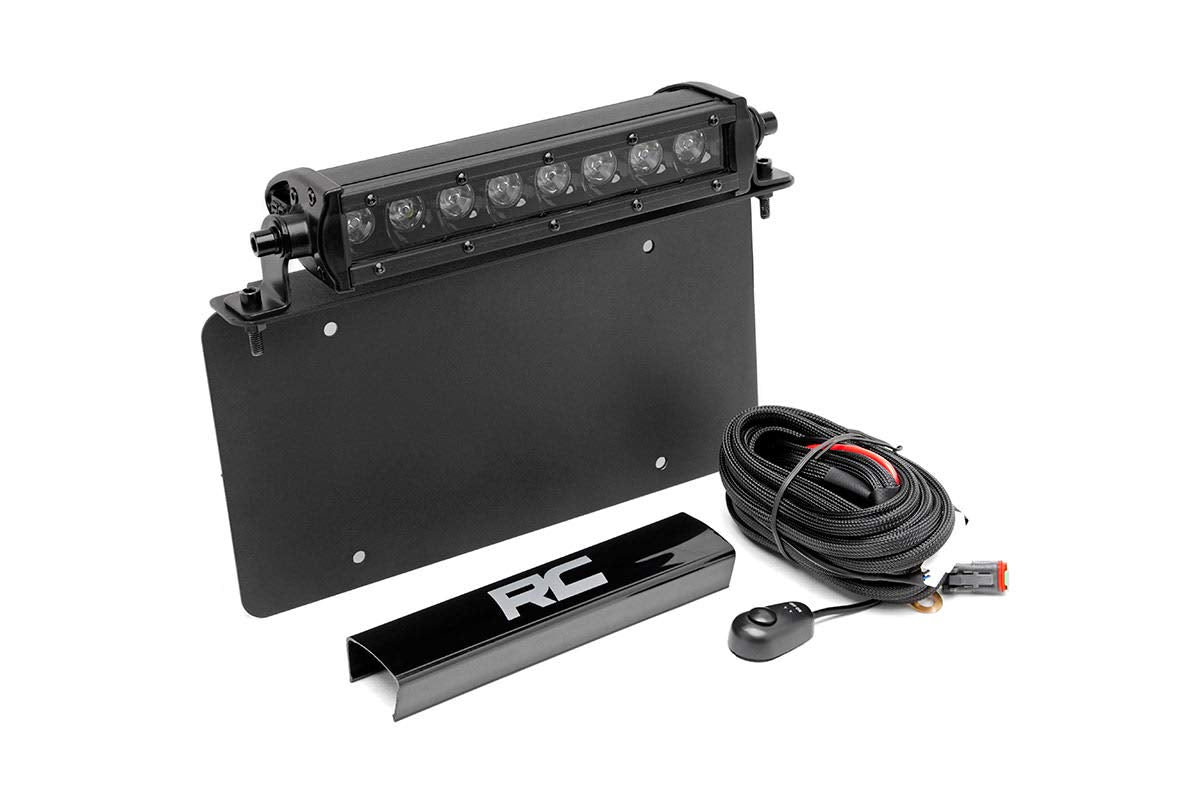 8" Rough Country License Plate Mounting Kit with Off Road LED Light Bar - Universal Fit, 40W