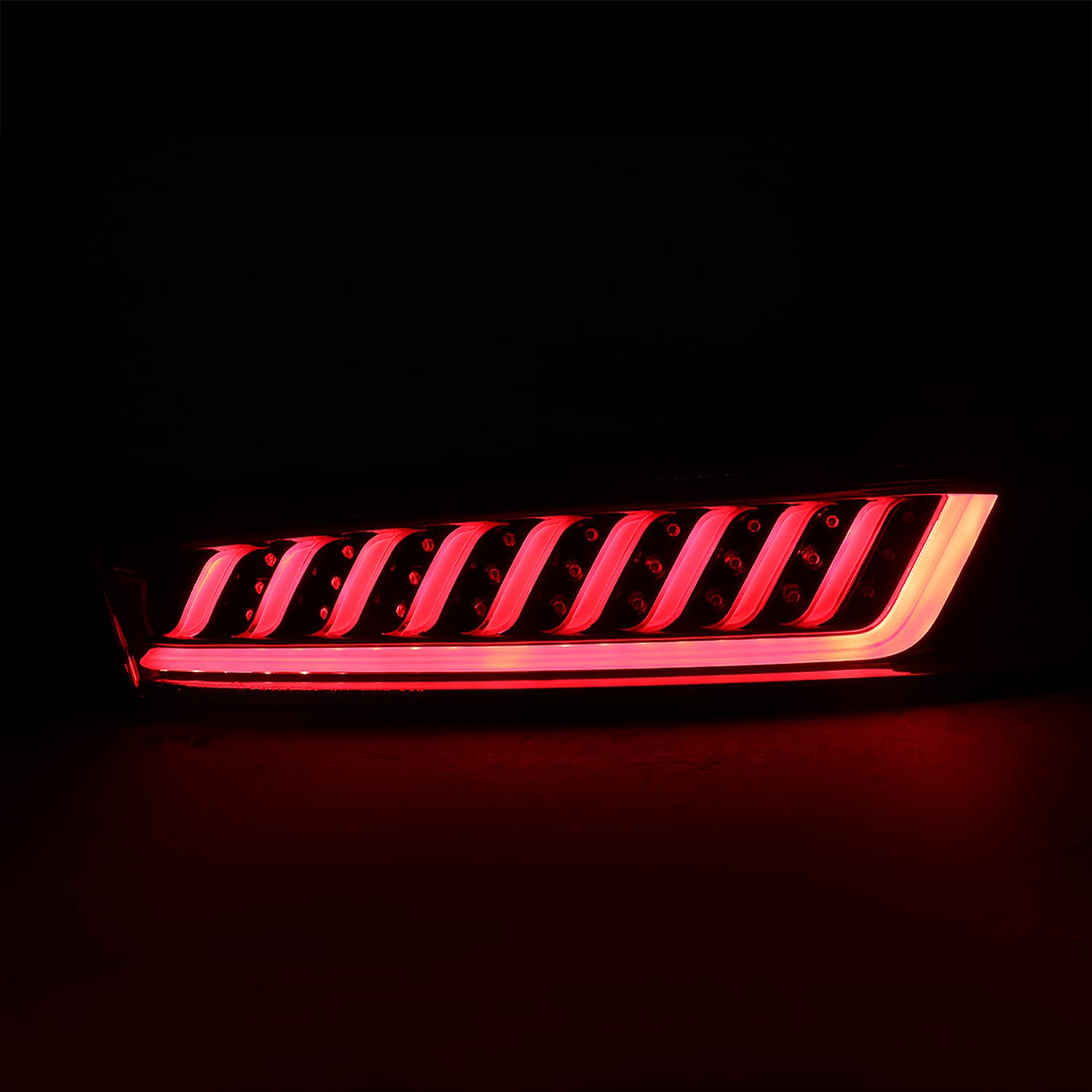 LED Tail Lights Spec-D Tuning Glossy Black Compatible with 2016-2018 Chevy Camaro with factory LED type tail lights, Left + Right Pair Assembly