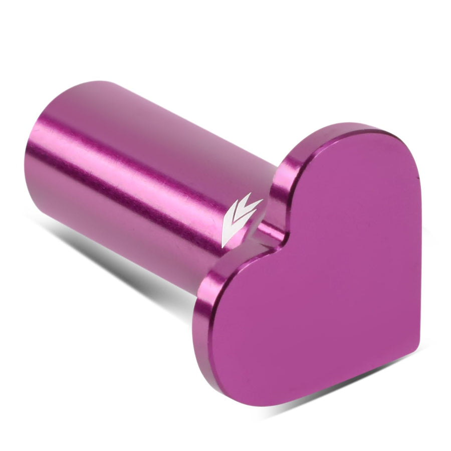 NRG Innovations 6061 Aluminum NRG-DB-H002PP Heart E-Brake Drift Button, Hand Brake Lever Button Compatible with 1986 Toyota, Subaru WRX/STI, BRZ, Mazda Miata/RX-7, Purple