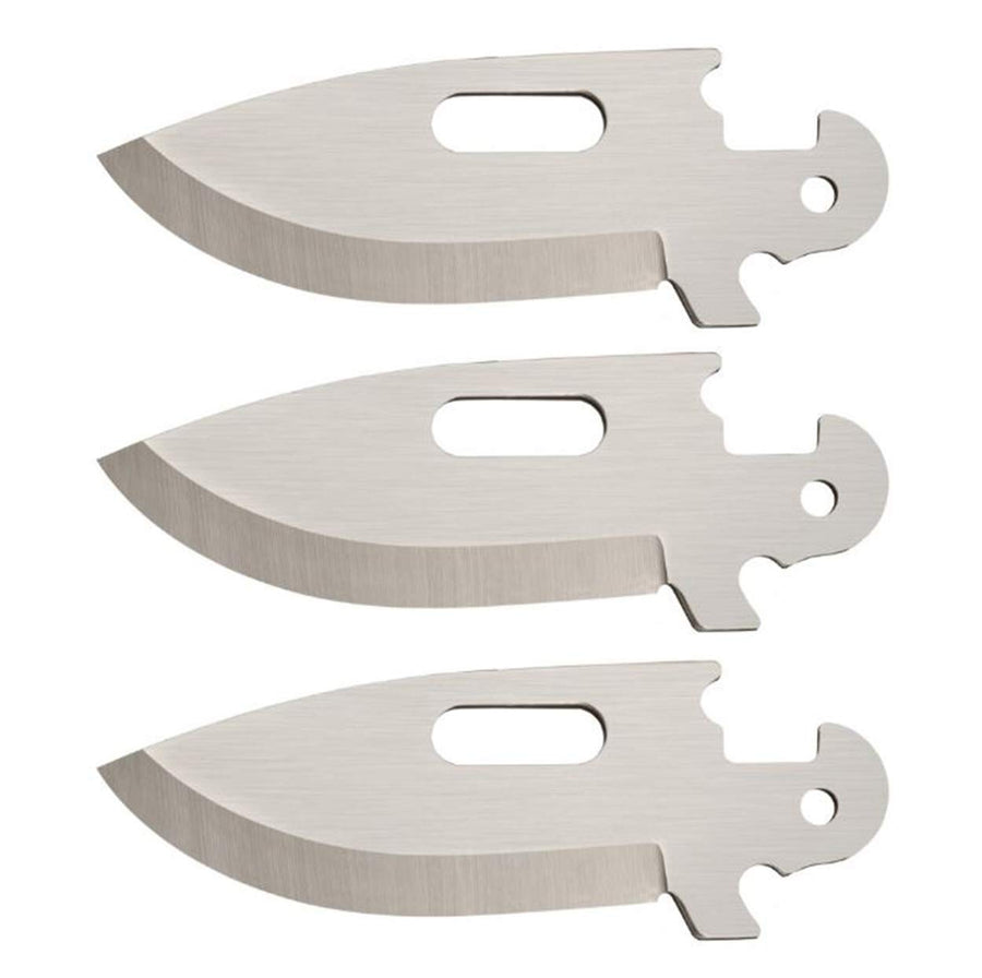 Cold Steel Exchangeable Blade Click-N-Cut Utility Knife, Includes Belt Sheath and 3 Blades, 3 Pack Drop Point Blades
