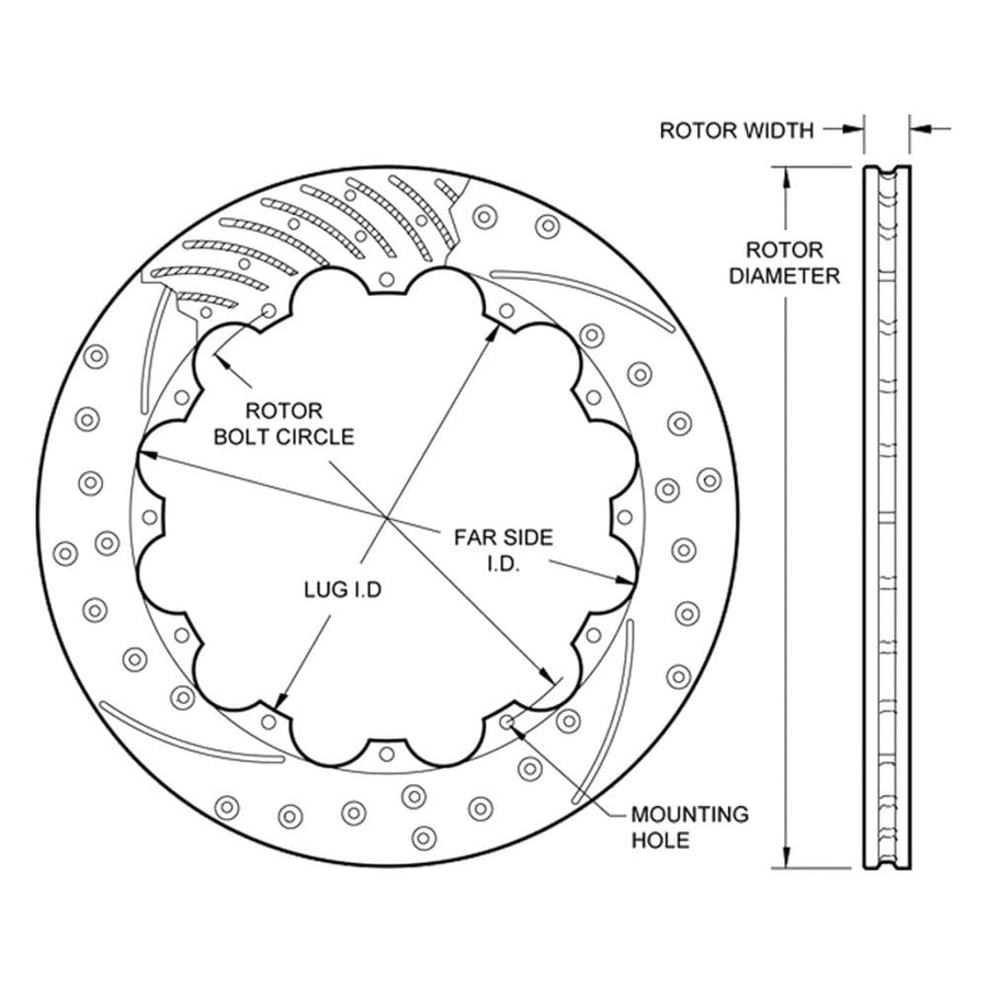 Brake Rotor Wilwood 160-13544-BK (160-13544-Bk Replacement), 1 Pack