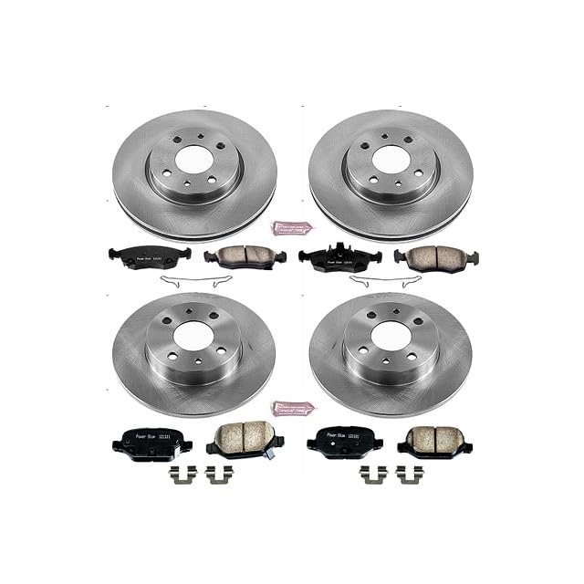 Power Stop Autospecialty KOE6291 Front and Rear Replacement Brake Kit-OE Brake Rotors & Ceramic Brake Pads For Fiat 500 2012-2017 [Model Specific]