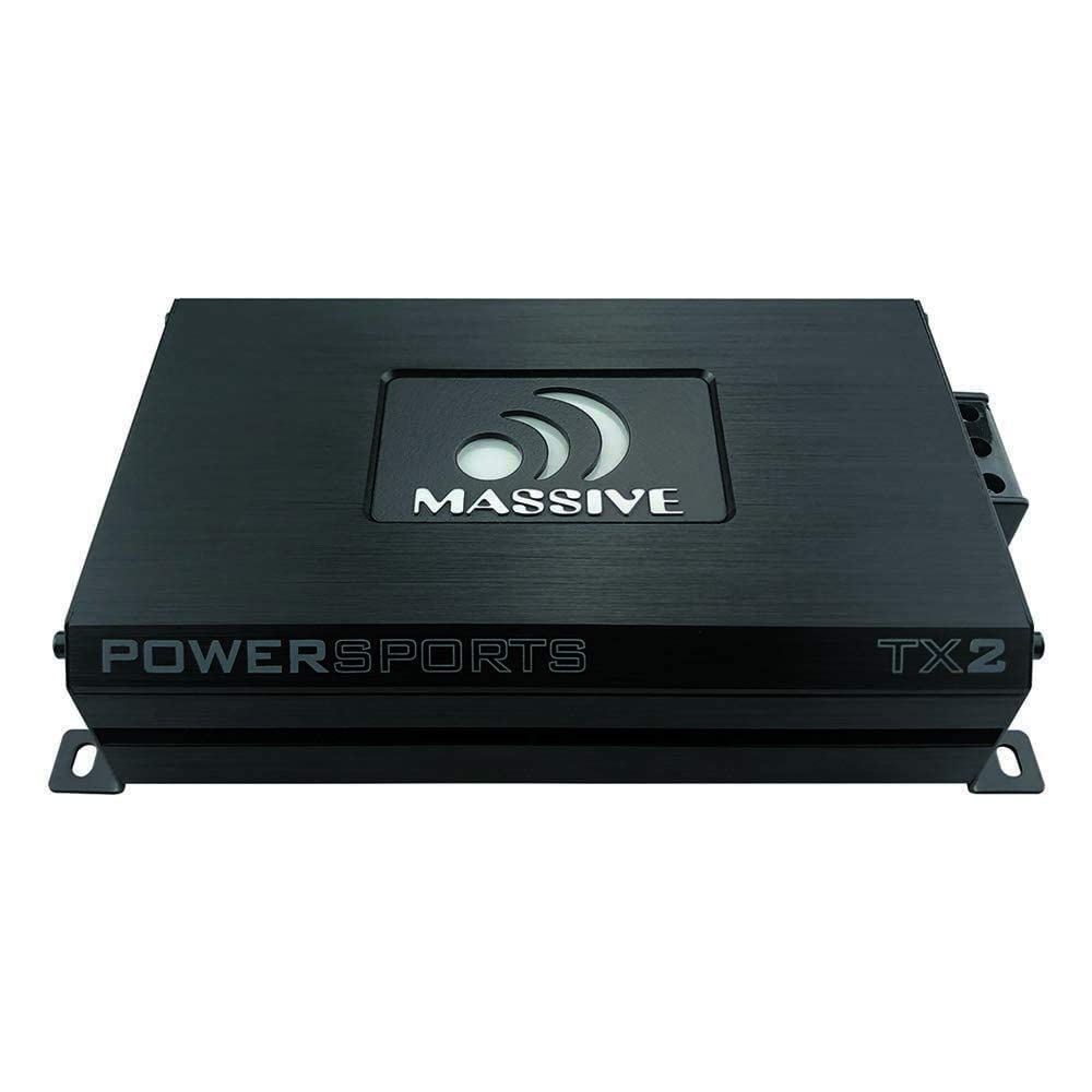 Massive Audio 4-Ohm TX2 Full-Range Bluetooth Marine Amplifier | 120W RMS Waterproof Amp, Wireless Audio, Compact Class D Power for Boats, UTV, ATV & Outdoor Systems