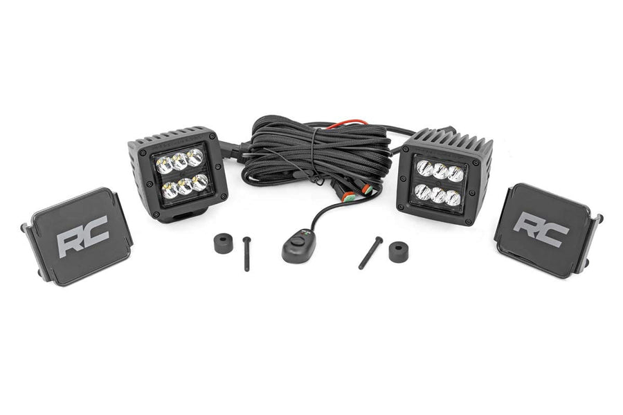 2" Rough Country Black Series LED Hood Cowl Kit for 18-23 Jeep JL/JT - 70062
