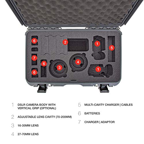 Waterproof Nanuk 935 Hard Case with Foam Insert for Canon, Nikon - 2 DSLR Body and Lens/Lenses - Graphite