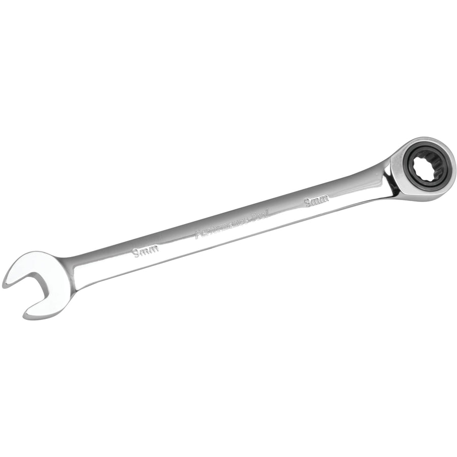 9mm Performance Tool W30349 Ratcheting Chrome Vanadium Professional Wrench