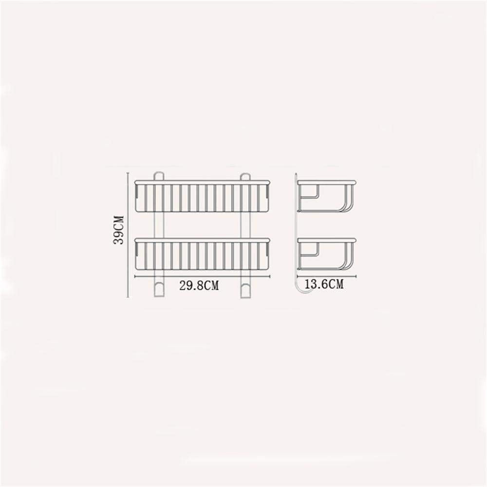 Doubledeck Allcopper Basket Bathroom Corner Rack Shelves (color : Black)