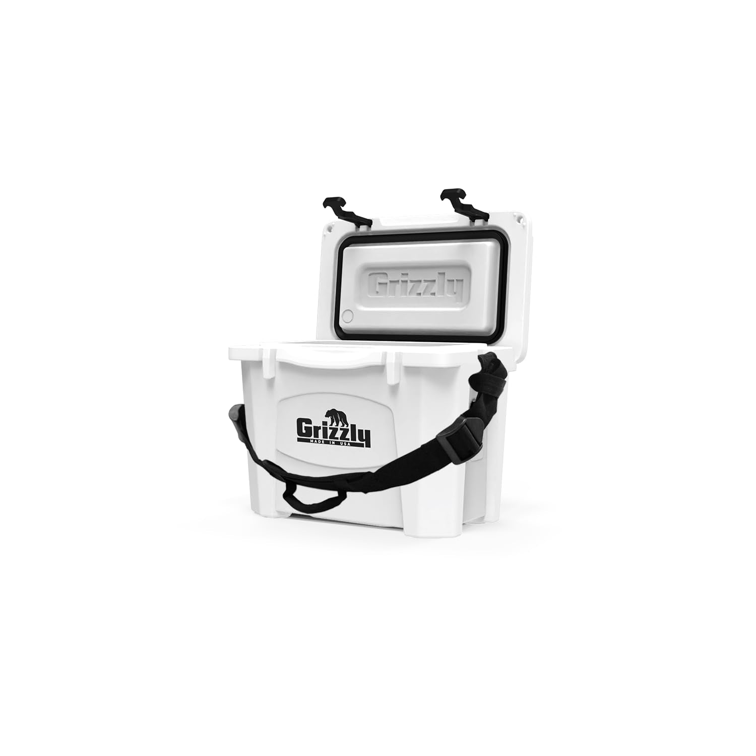 15 Cooler Grizzly | 15 qt Ice Chest Durable Rotomolded Insulated | Made in USA | Warranty for Life | For Beach Boat Camping Fishing Hunting | G15 | White