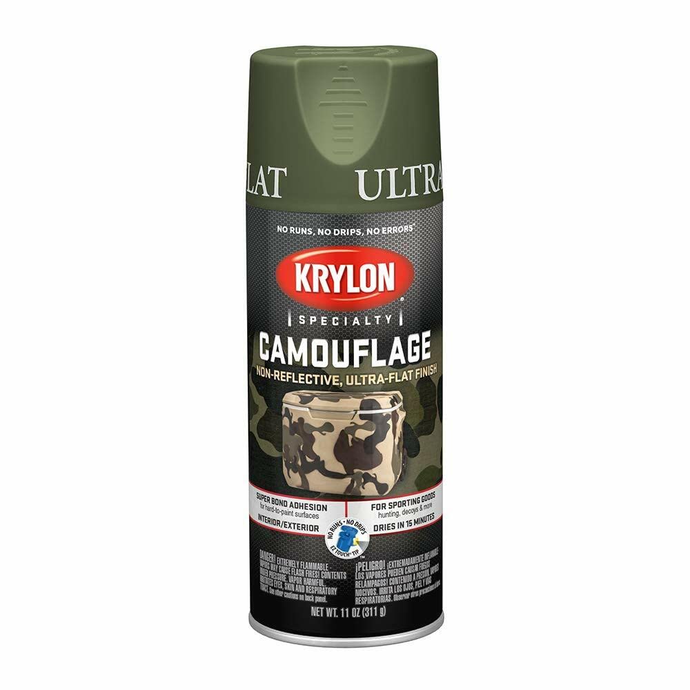 Krylon Ultra Flat Camouflage Spray Paint, Woodland Light Green, 11 oz. - K04296000